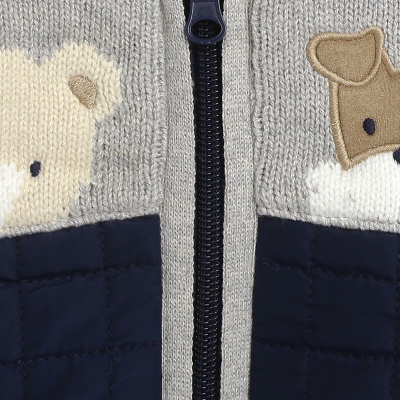 Boys Dark Blue Wool Blend Tricot Cardigan image number null